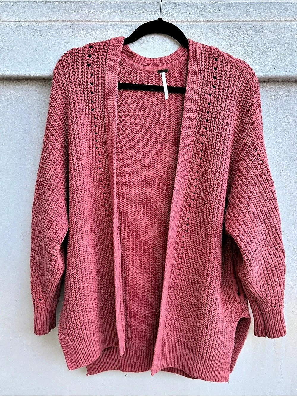 Free People Nightingale Cardi Pink Knit Cardigan XS
